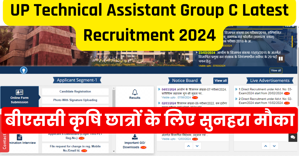 UP Technical Assistant Group C Latest Recruitment 2024